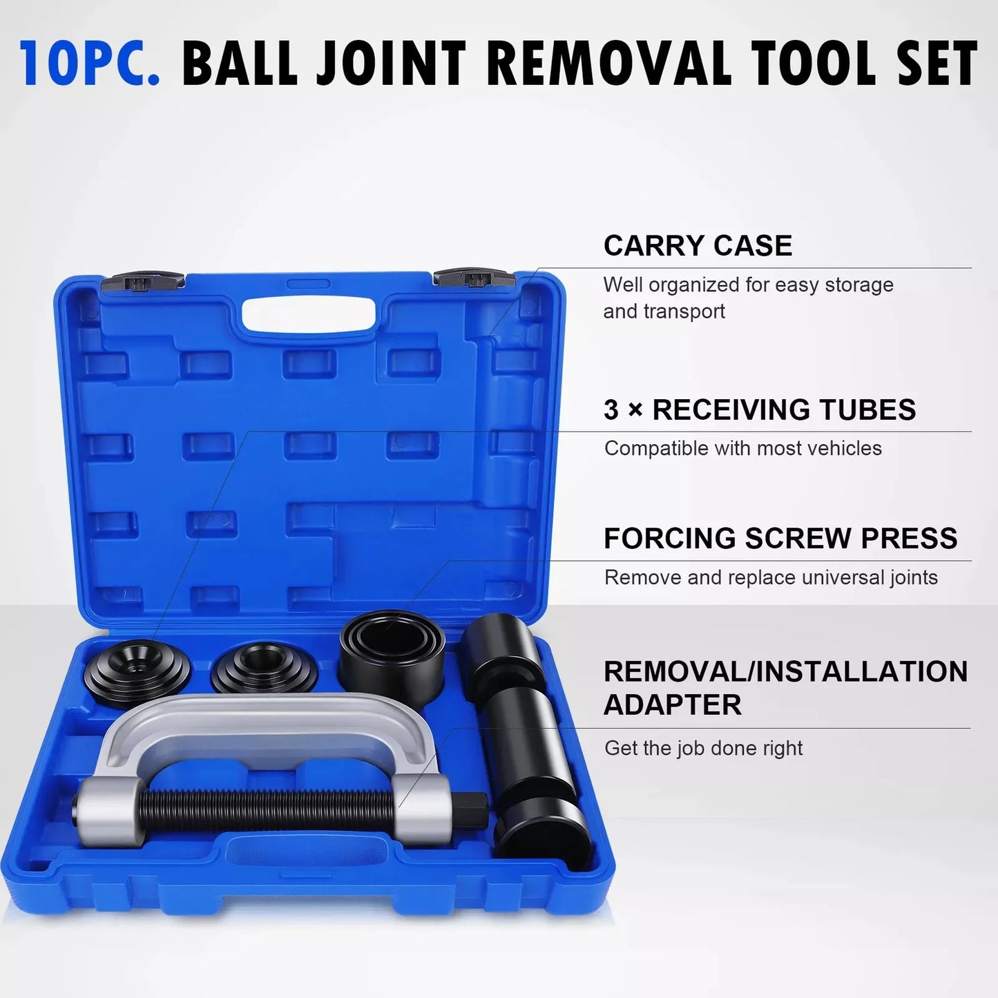 OMT Heavy Duty 4 in 1 Ball Joint Press U Joint Removal Tool Kit w 4x4 Drive Adapters