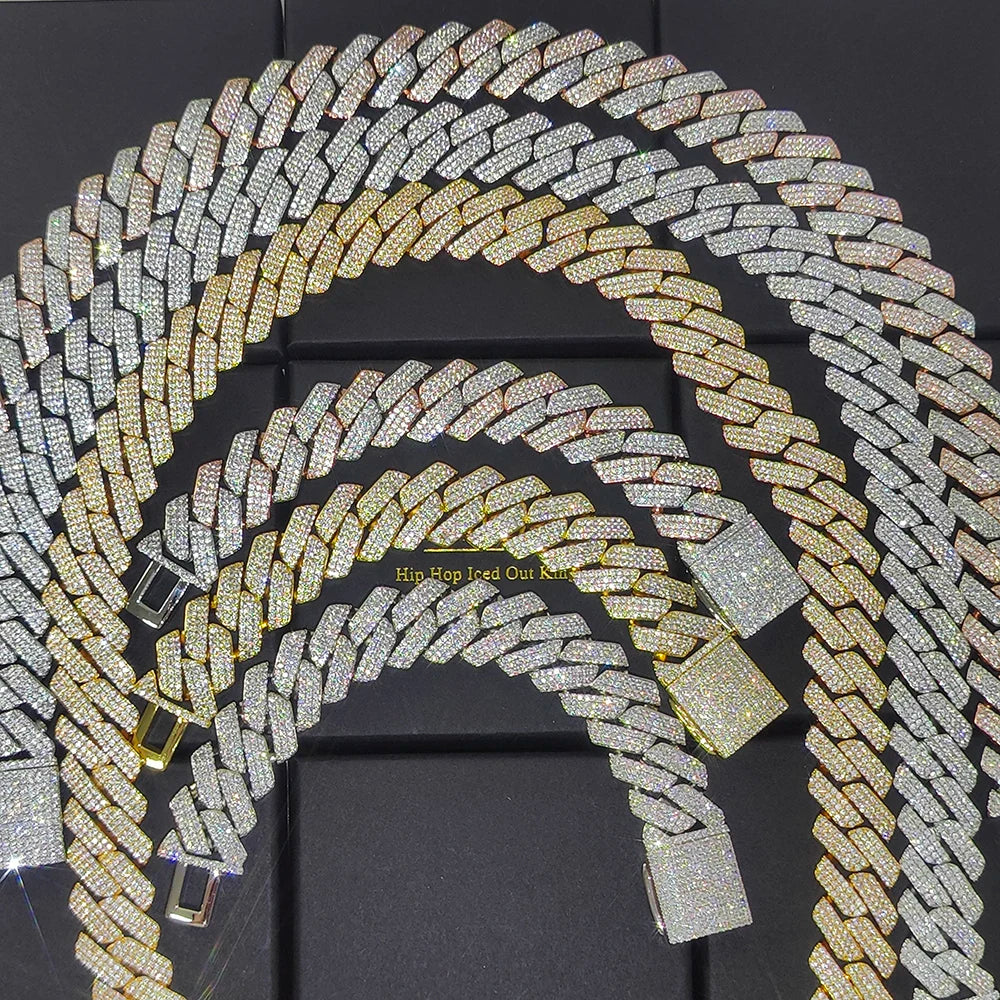 Drop Shipping 20mm Full Iced Out Men's Bling Hiphop Jewelry Cubic Zirconia Cuban Link Chain Gift for Men