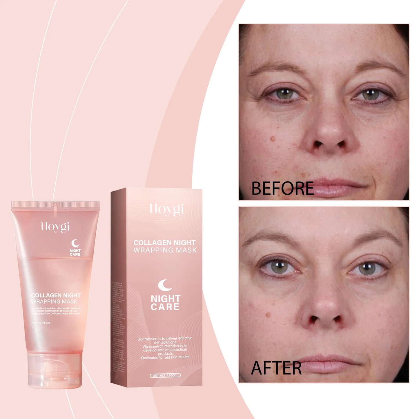 Hoygi 75G Collagen Tearing Facial Mask Gently Cleanses, Exfoliates, Moisturizes, Skin Care and Brightens facial mask