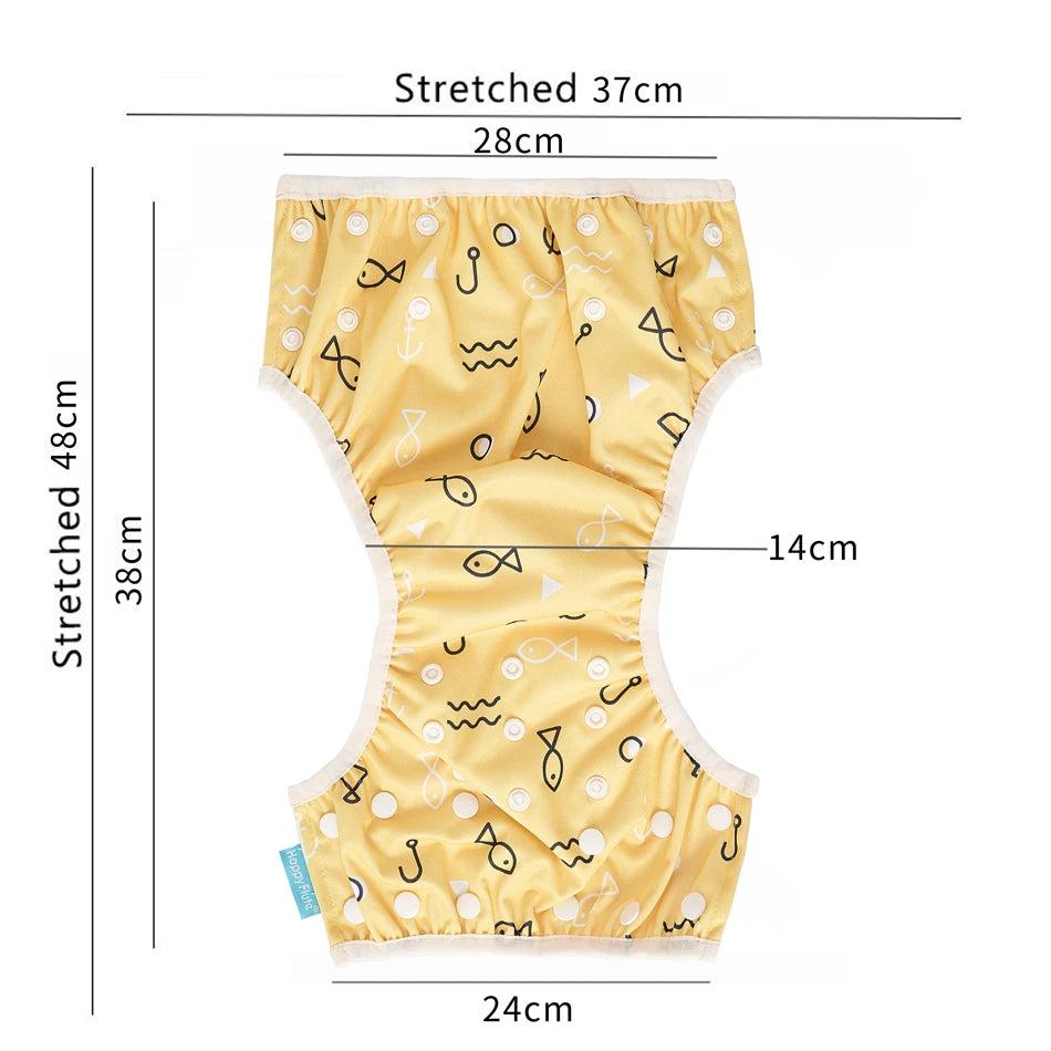 HappyFlute 3pcs Tropical Vacation Summer Print Reusable Adjustable Cloth Diapers Swimming Pool Pant Washable Nappy Cover