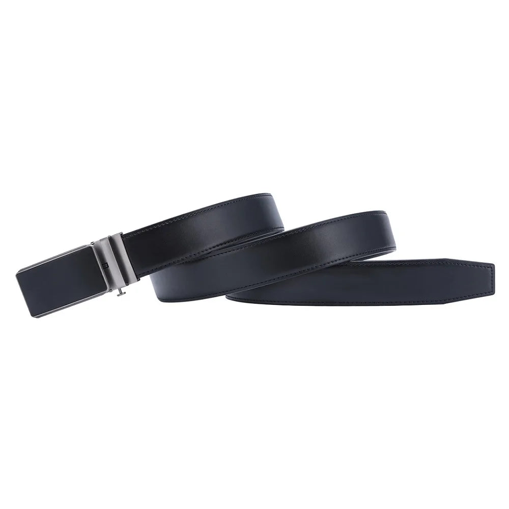 Famous Brand Belt Men Top Quality Genuine Luxury Leather Belts for Men Strap Male Metal Automatic Buckle 3.5cm Gray Belt
