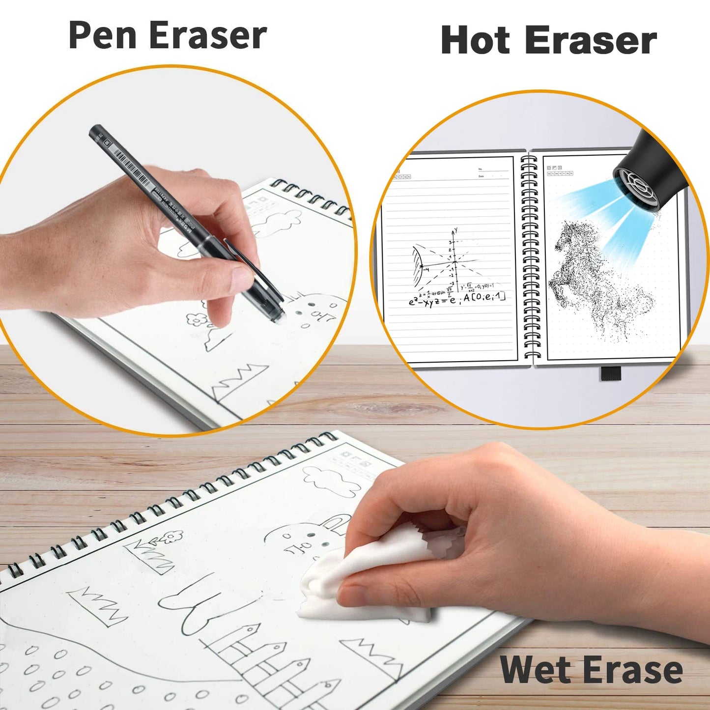 A5 Smart Reusable Notebook Erasable Wirebound Notebook Cloud Storage App Paperless Waterproof Hardcover Diary Book Gifts
