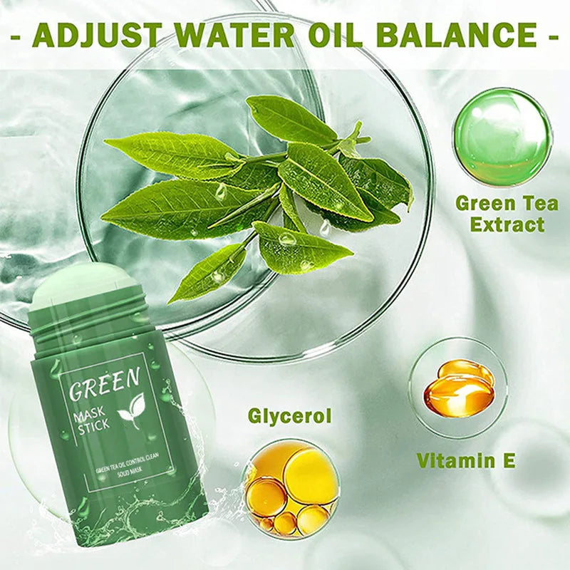 Original Green Tea Solid Mask Remove Blackhead Treat Acne Blemish White Black Dots Clean Stick Cream Pores Shrinking Skin Care