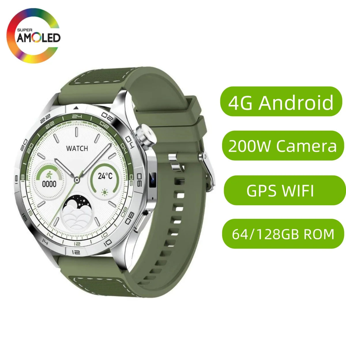 US Version Smart Watches 5G LTE Android Smartwatch Amoled With Dual Camera Sim Card Solt GPS Position WIFI connect Video Call