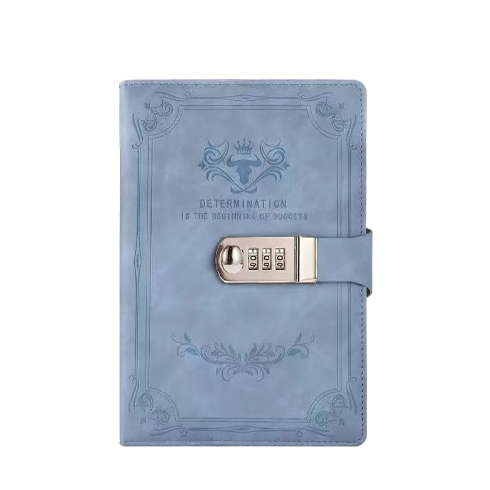 Stylish Dazzling Lockable Journal Square A5 PU Leather Notebook Thickened Pages Horizontal Line Premium Quality Notepad Students