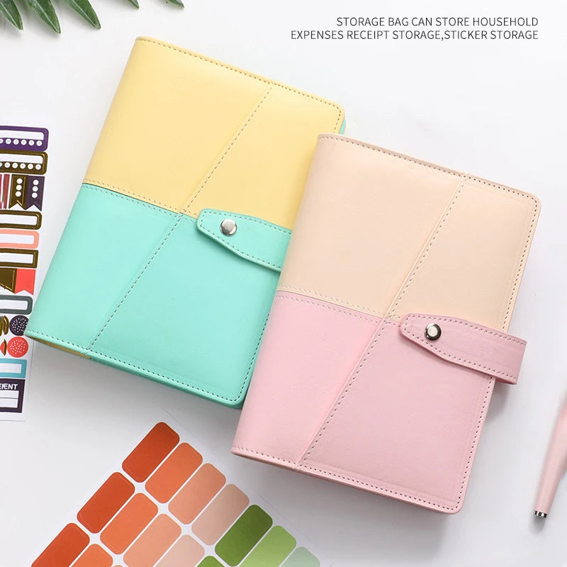 Pu A6 Binder Notebook Money Manager Budget Money Budget Planner With Pen Zipper Cash Envelope Budget Sheets Stickers Pvc Pockets