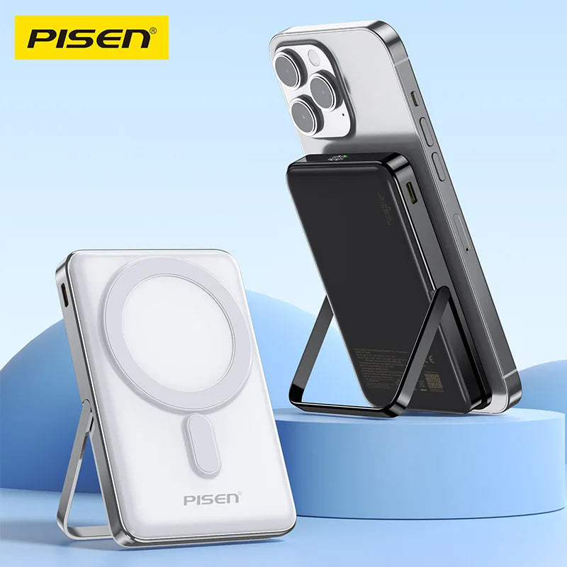 PISEN 30W Magnetic Wireless Fast Charging Power Bank 10000mAh High Capacity Compatible With Apple Magnetic Series Phones