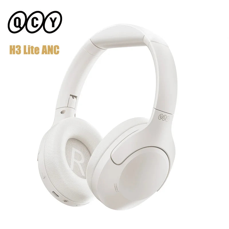 QCY H3 Lite ANC Wireless Headphones Active Noise Cancelling Over Ear Headset Bluetooth 5.3 Earphones 40mm Driver HiFi Sound 60H