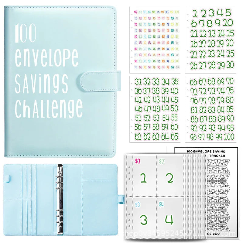 100 Envelope Challenge Binder Easy and Fun Way to Save Savings Challenges Binder Budget Binder with Cash Envelopes