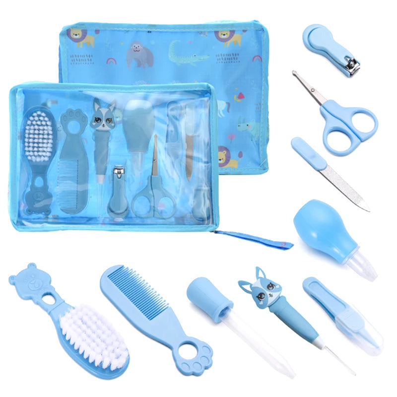9 Pcs/Set Newborn Baby Kids Nail Hair Health Care Thermometer Grooming Brush Kit Care Baby Essentials Newborn Material Safety