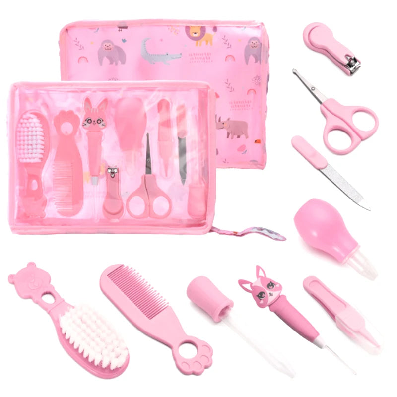 9 Pcs/Set Newborn Baby Kids Nail Hair Health Care Thermometer Grooming Brush Kit Care Baby Essentials Newborn Material Safety