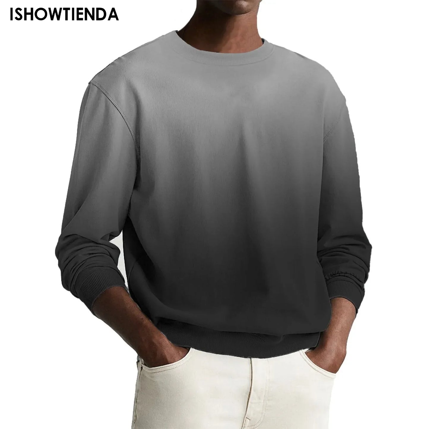 Gradient Print Men's Pullover Hooded Sweatshirt Spring Autumn Daily Fitness Sportswear Fashion Casual Hoodies Loose Clothing