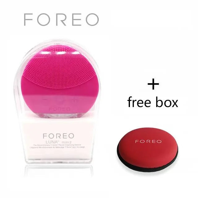 luna mini2 facial silicone facial cleansing brush,foreoing real LOGO, USB charging, waterproof, level 8