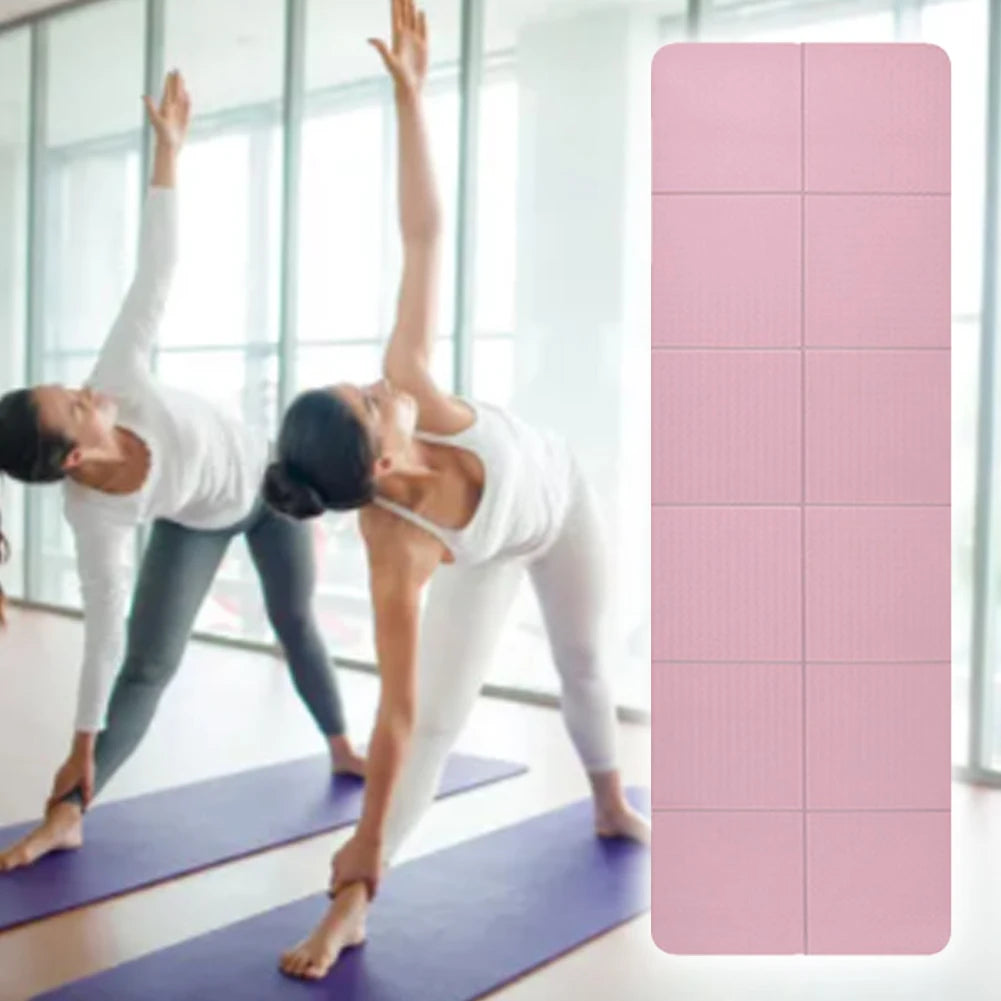 Foldable Yoga Mat Double Sided Shock Absorption Fitness Exercise Pad Non-Slip Yoga Pilates Mats Home Body Building Equipments