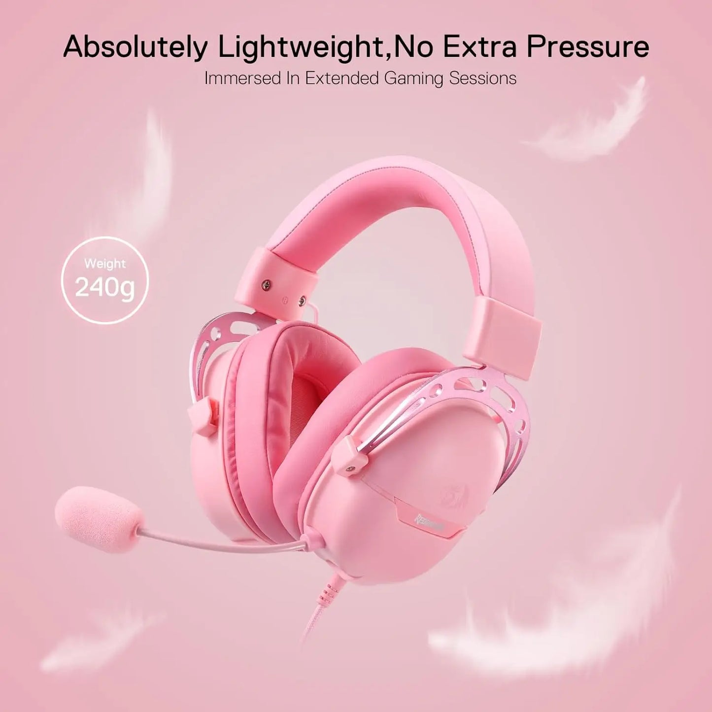 Redragon H376 Aurora Wired Gaming Headset, 7.1 Surround Sound Over-Ear Headphone w/40 MM Audio Drivers, Advanced EQ Mode