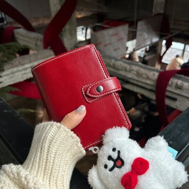 Red Pu M5 Notebooks 40sheets Line Inner Pages Loose-Leaf Leather Notebook Suitable For Students To Use As A Portable Pocket Book
