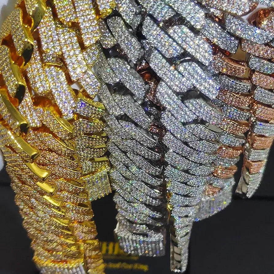 Drop Shipping 20mm Full Iced Out Men's Bling Hiphop Jewelry Cubic Zirconia Cuban Link Chain Gift for Men