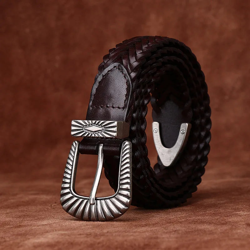 3.0CMNew Luxury Designer Handmade Genuine Leather Women's Belt Jeans Casual Dress Ladies Trendy Belts Fashion Waistband
