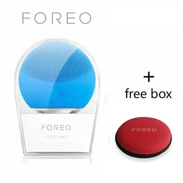 luna mini2 facial silicone facial cleansing brush,foreoing real LOGO, USB charging, waterproof, level 8
