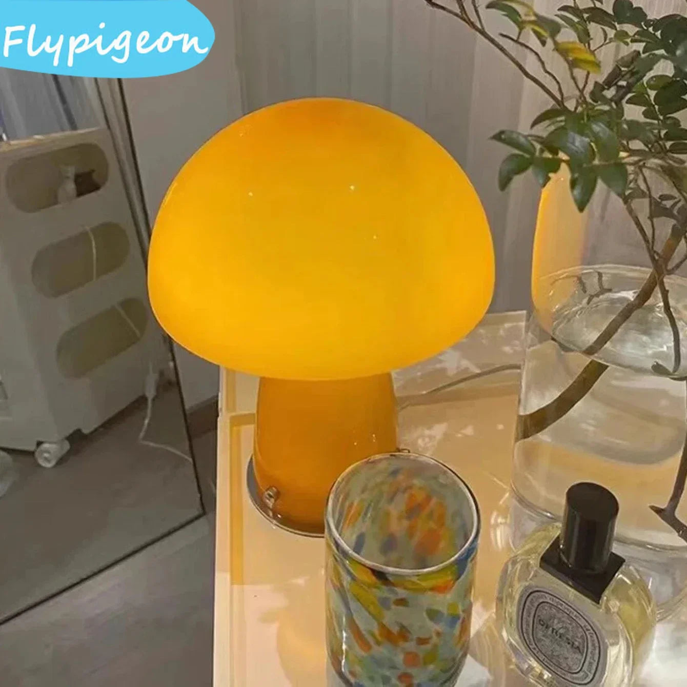 Nordic USB LED Mushroom Table Light Trichromatic Desk Light Eye Protection Night Light for Living Room Bedroom Bedside Decor