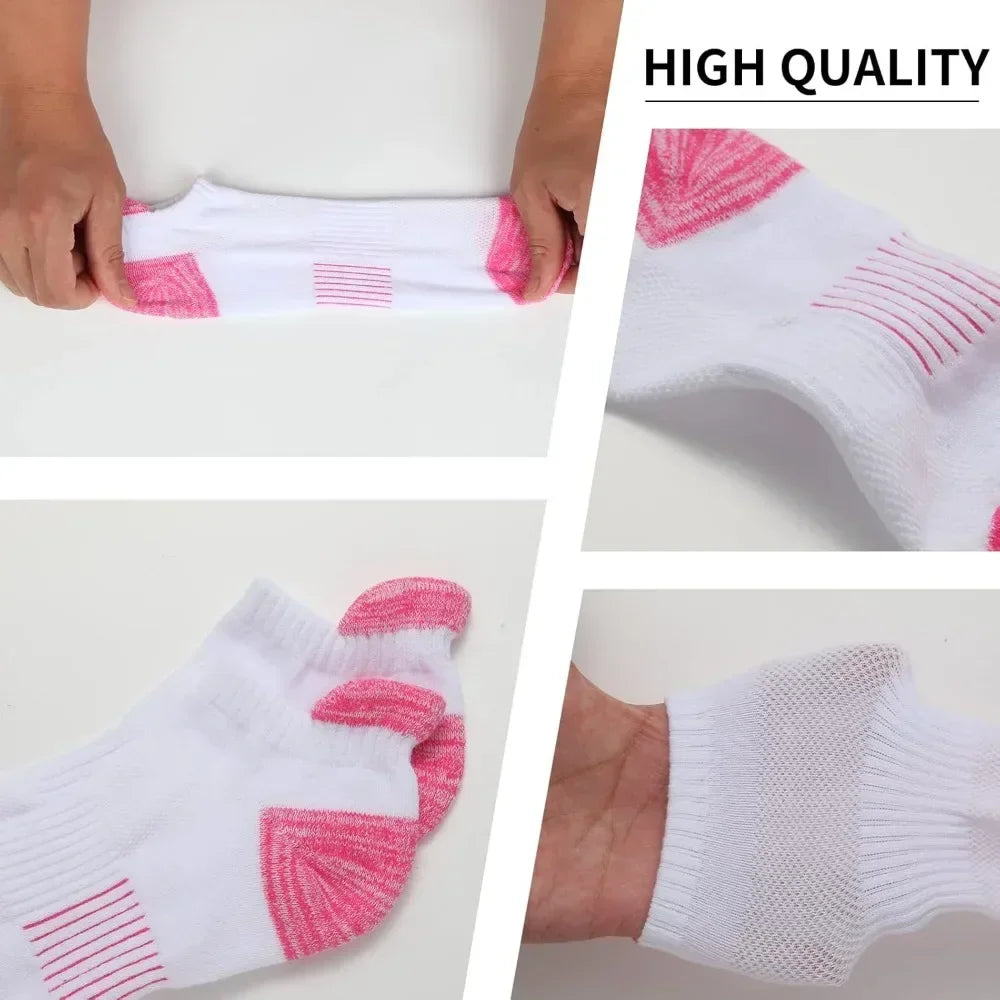 Running Ankle Socks for Women Athletic Cotton Cushioned 5-6 Pairs Workout No Show Socks Women
