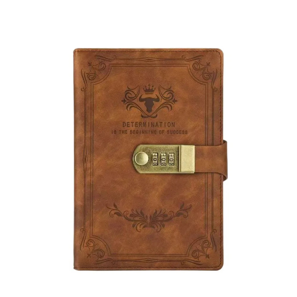 Stylish Dazzling Lockable Journal Square A5 PU Leather Notebook Thickened Pages Horizontal Line Premium Quality Notepad Students