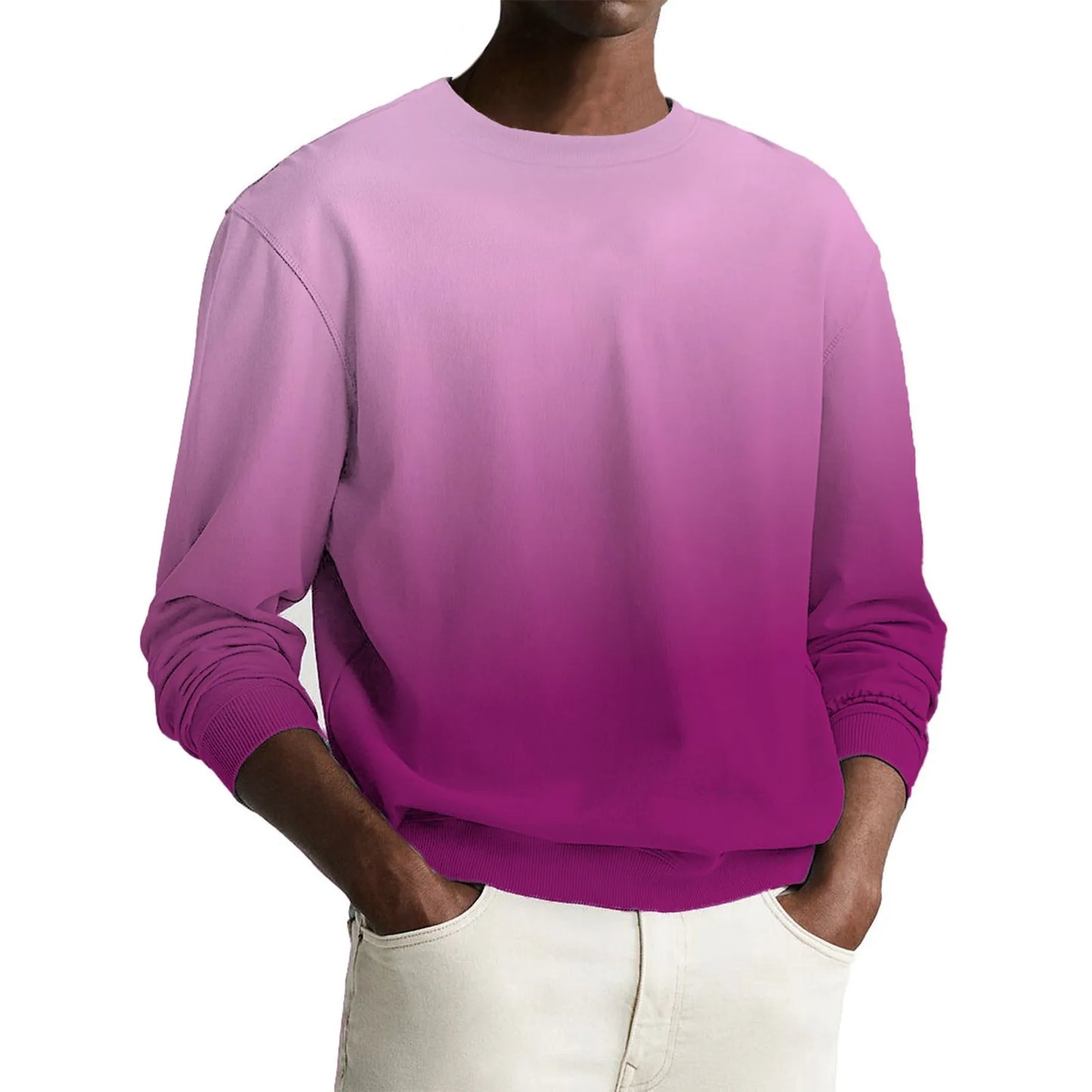 Gradient Print Men's Pullover Hooded Sweatshirt Spring Autumn Daily Fitness Sportswear Fashion Casual Hoodies Loose Clothing