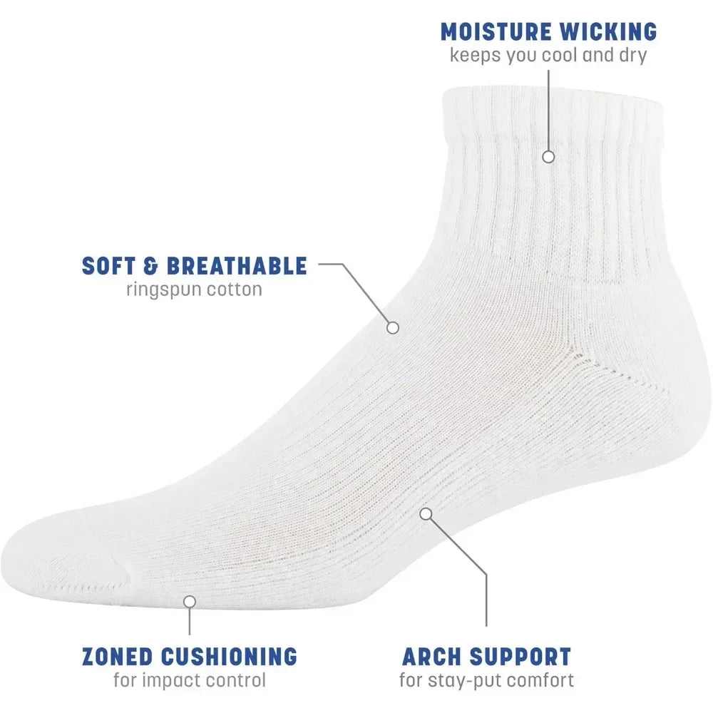 Men's Active Cotton Ankle Socks, 10-Pairs,Size: Shoe Size: 6-12