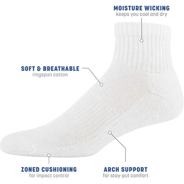 Men's Active Cotton Ankle Socks, 10-Pairs,Size: Shoe Size: 6-12