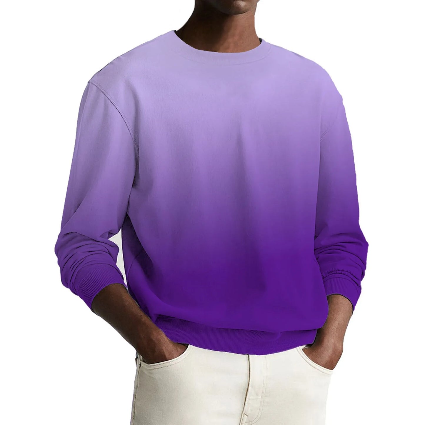 Gradient Print Men's Pullover Hooded Sweatshirt Spring Autumn Daily Fitness Sportswear Fashion Casual Hoodies Loose Clothing