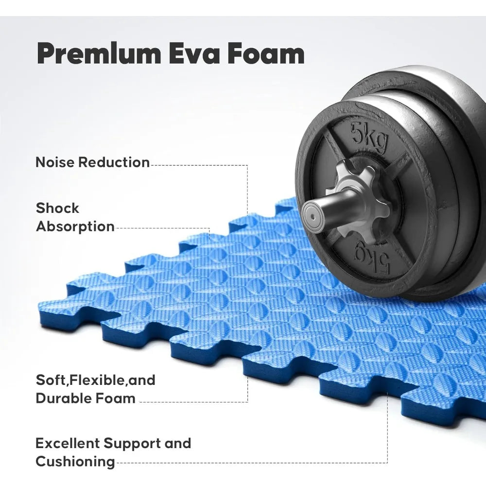 Home Gym Mat, Puzzle Exercise Mat, 1of EVA Interlocking Foam Floor Tiles for Home Workout Equipment and Kids' Play Areas