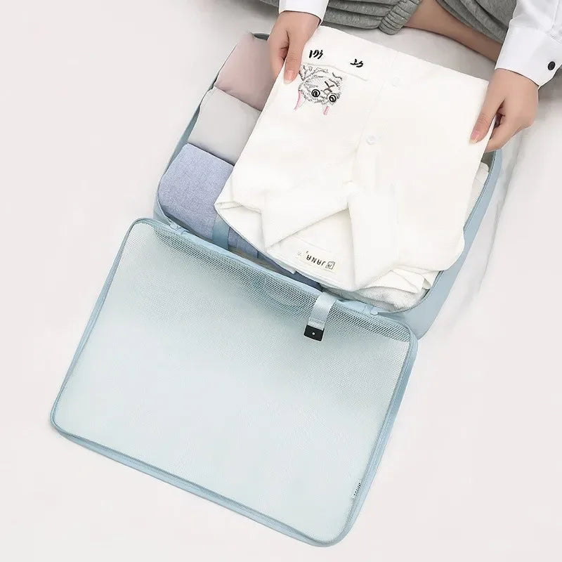 7-piece Set Travel Bag Organizer Clothes Luggage Travel Organizer Blanket Shoes Organizers Bag Suitcase Pouch Packing Cubes