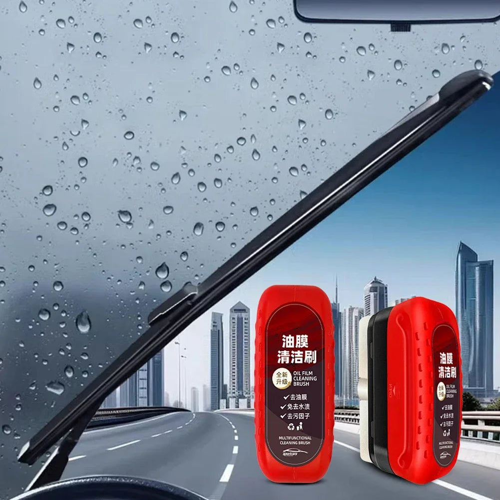 Car Glass Cleaner Brush For Car Windshield Oil Film Cleaner Automotive Glass Sponge Cleaning Polishing Care Maintenance Brush