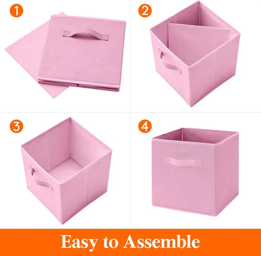 Storage Cubes, Cube Storage Bins, Foldable Fabric Bins, Multi-color Organizers Decorative Organizing Baskets for Shelves