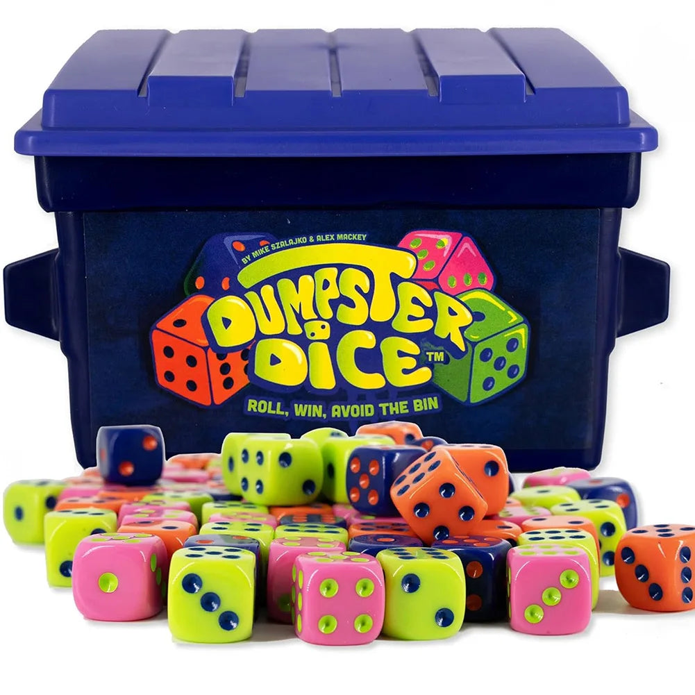 Dumpster Dice with Dumpster 80 Dice and Graffiti Stickers Fast-Paced Family Dice Game for Travel Party and Game Night