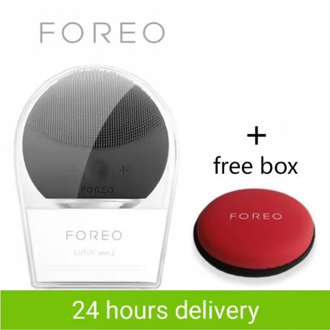 luna mini2 facial silicone facial cleansing brush,foreoing real LOGO, USB charging, waterproof, level 8