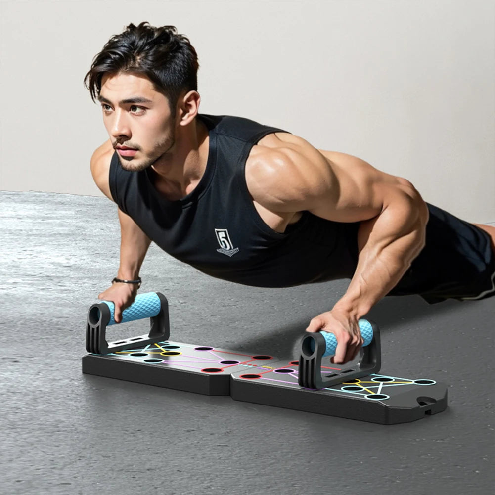 Folding Push-up Board Push-up Support Heavy Duty Portable Fitness Equipment Abdominal Enhancement Support for Strength Training
