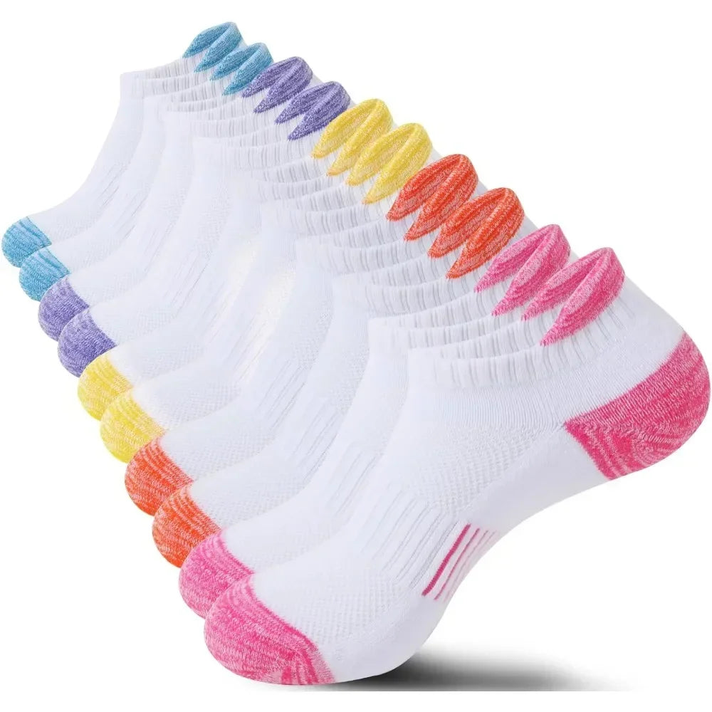 Running Ankle Socks for Women Athletic Cotton Cushioned 5-6 Pairs Workout No Show Socks Women