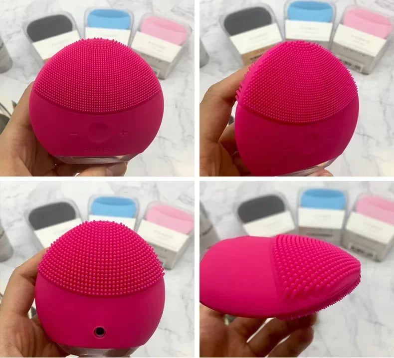 luna mini2 facial silicone facial cleansing brush,foreoing real LOGO, USB charging, waterproof, level 8