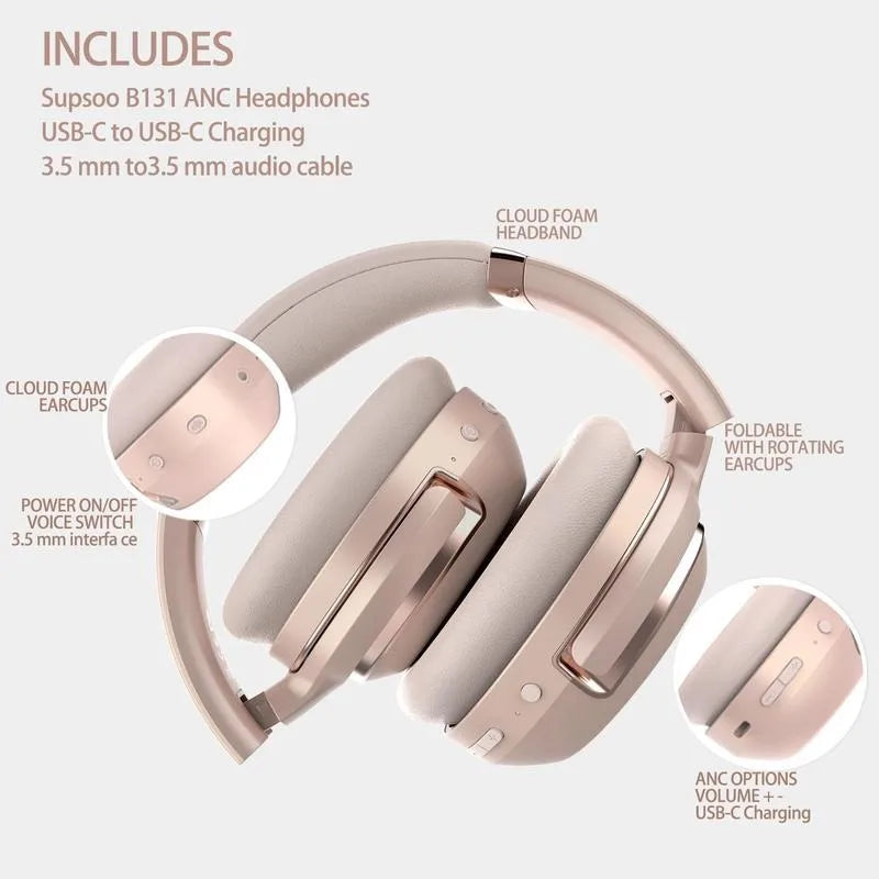 Wireless Chargeable headphones bluetooth , Automatic noise cancelling headphones Adaptive Audio Premium Over-Ear