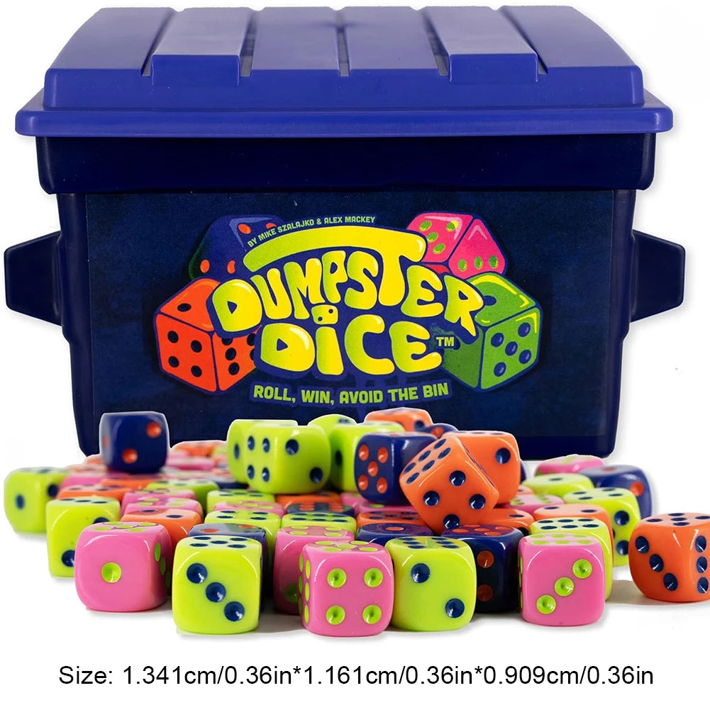Dumpster Dice with Dumpster 80 Dice and Graffiti Stickers Fast-Paced Family Dice Game for Travel Party and Game Night