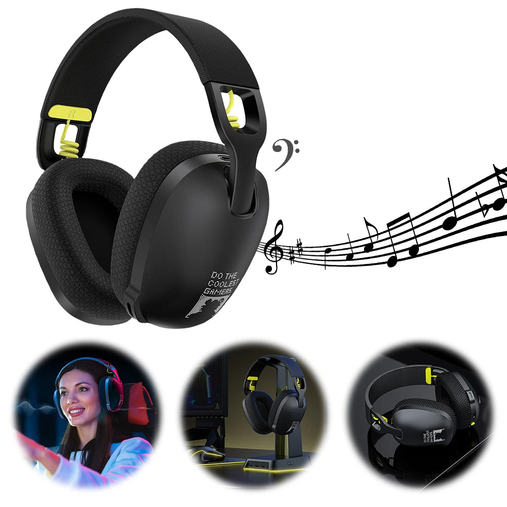 Wireless Headset 2.4GHz/BT 5.3/Wired Over Ear Headphones with Noise Canceling Microphone Gamer Headphones for PS4/PC/Laptop