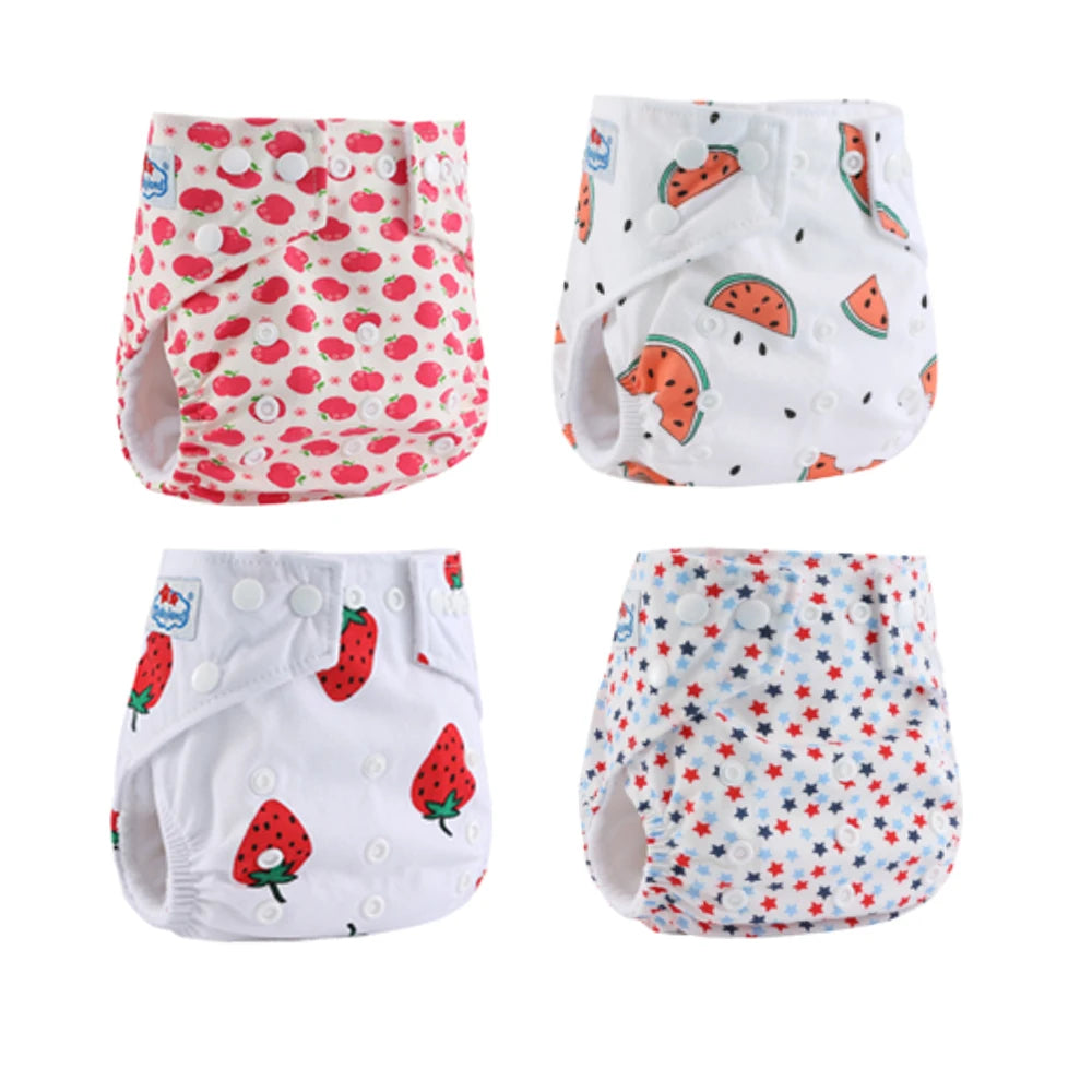 4pcs Babyland 2025 Washable Reusable Cloth Diaper Ecological Adjustable Real Pocket Nappy Underwear Fit 0-2year 3-15kg