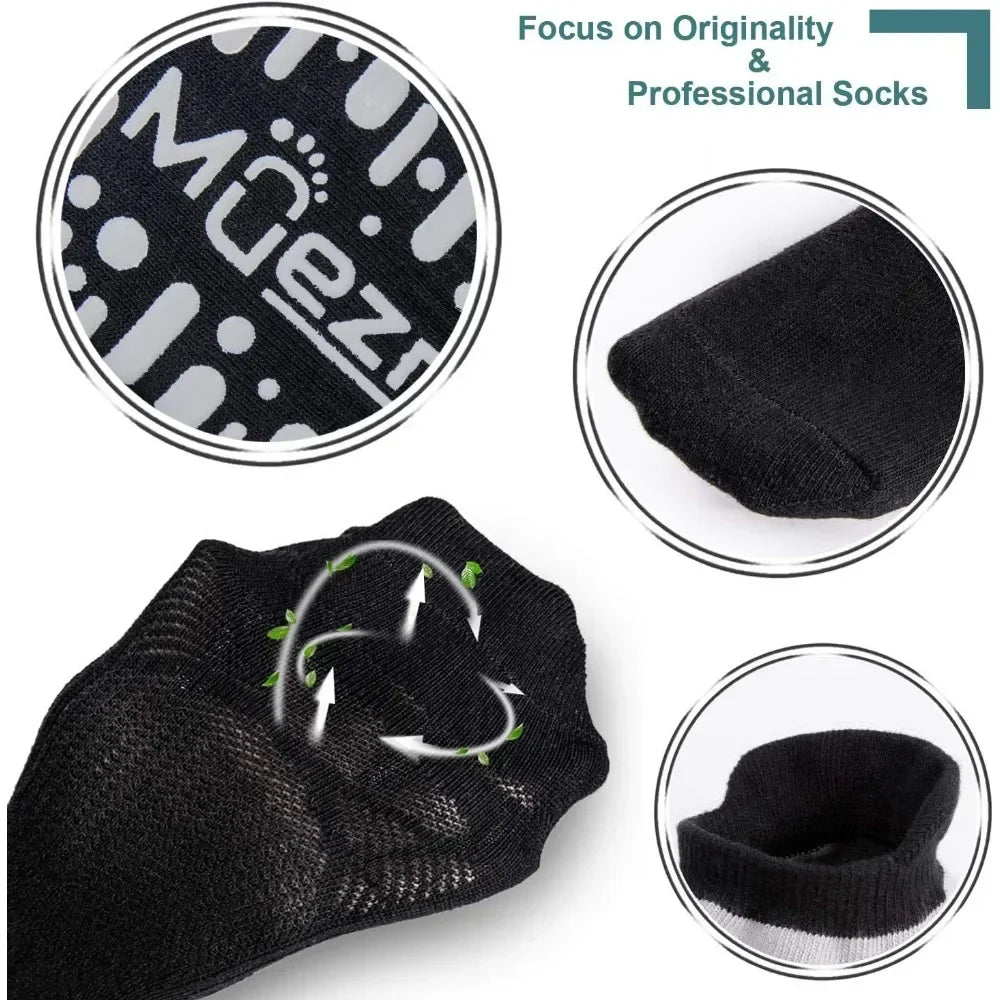 Non Slip Yoga Socks for Women, Anti-Skid Pilates, Barre, Hospital Socks with Grips, Size 5-10