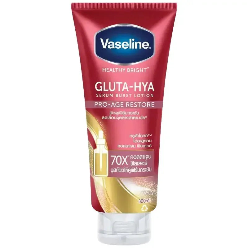 Vaseline Glutamine Whitening Body Lotion Highly Concentrated Niacinamide Hyaluronic Acid Brightens Skin Deeply Hydrating 330ml