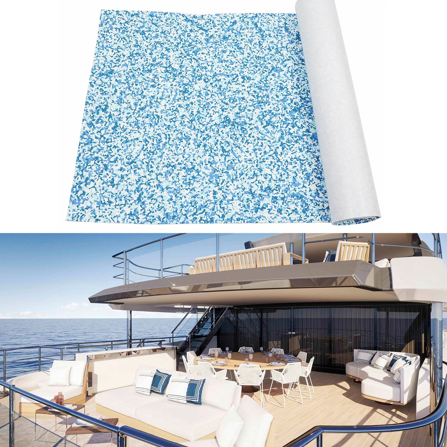 EVA Flooring Mat 35.4X 94.5 inch EVA Foam Yacht Teak Decking Sheet Mat Self-Adhesive Non-Skid for Car Marine Boat