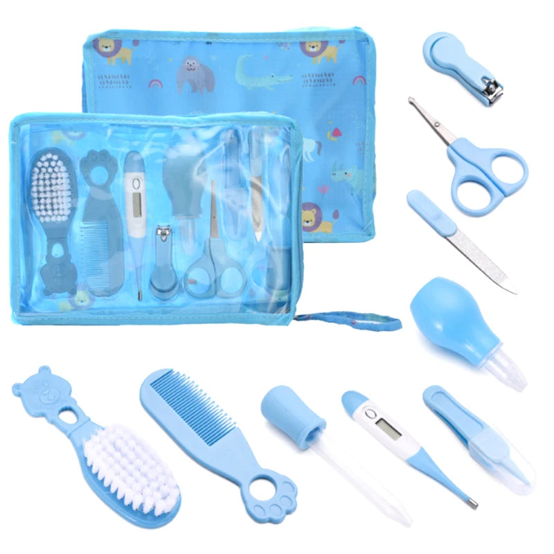 9 Pcs/Set Newborn Baby Kids Nail Hair Health Care Thermometer Grooming Brush Kit Care Baby Essentials Newborn Material Safety