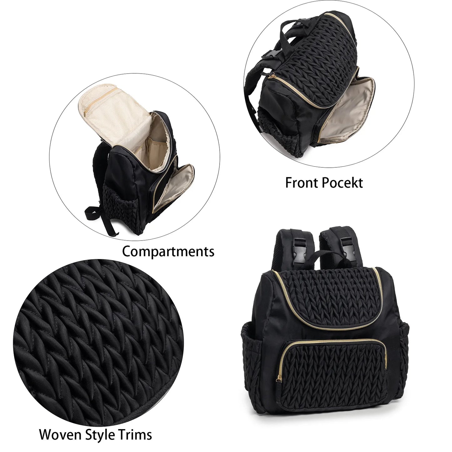 Nappy Backpack Diaper Bag Mummy Large Capacity Bag Mom Baby Multi-Function Waterproof Outdoor Travel Diaper Bags for Baby Care