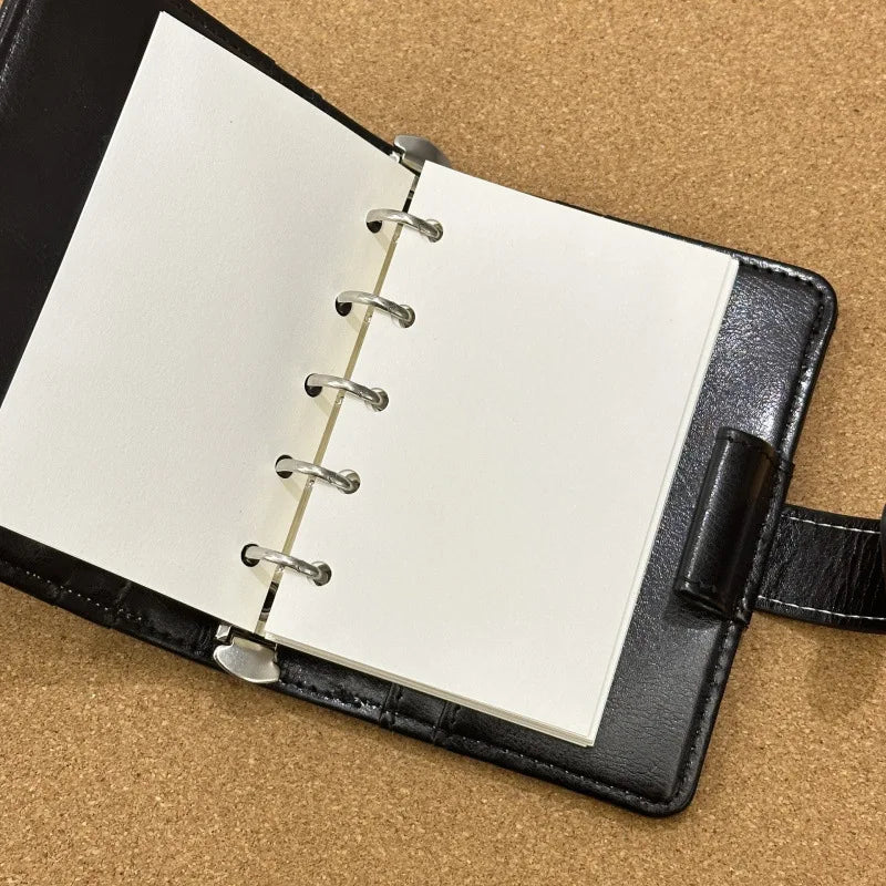 Red Pu M5 Notebooks 40sheets Line Inner Pages Loose-Leaf Leather Notebook Suitable For Students To Use As A Portable Pocket Book