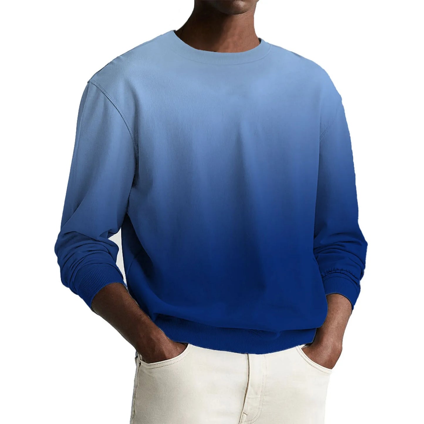 Gradient Print Men's Pullover Hooded Sweatshirt Spring Autumn Daily Fitness Sportswear Fashion Casual Hoodies Loose Clothing